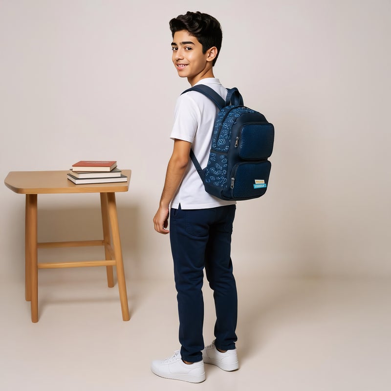 light_and_nine Backpack-With Jibbitz-3 Cmprt With Zipper Closure- (Eva) Blue \ 44X31X14 - Image 3